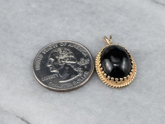 Vintage Black Onyx Pendant, Simple Onyx Pendant, … - image 7