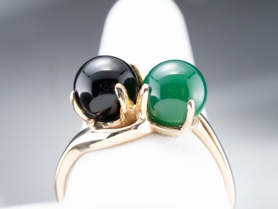 Black and Green Onyx Statement Ring, Onyx Bypass … - image 8
