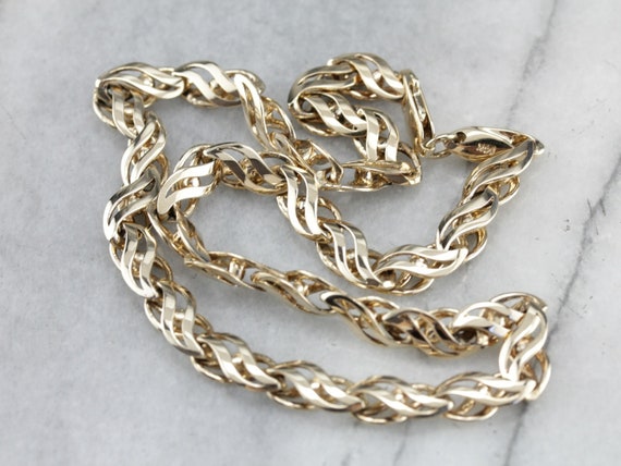 Vintage Decorative Link Chain, Yellow Gold Chain,… - image 1