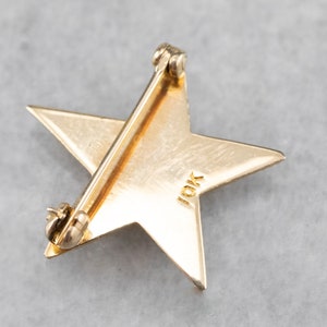 Textured Gold Star Pin, Yellow Gold Star Brooch, Star Brooch Pin, Celestial Jewelry, Unisex Gift, Star Jewelry 5QNAKHD3 image 7