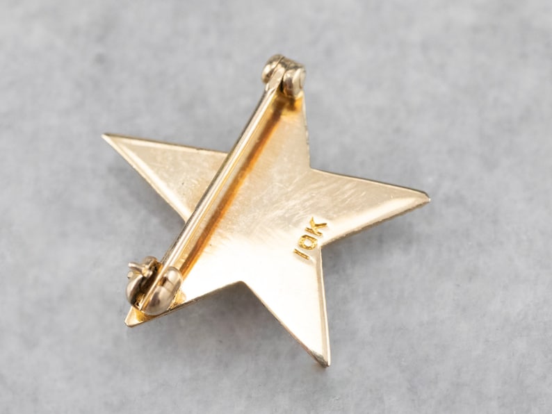 Textured Gold Star Pin, Yellow Gold Star Brooch, Star Brooch Pin, Celestial Jewelry, Unisex Gift, Star Jewelry 5QNAKHD3 image 7