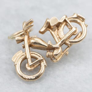 Gold Motorcycle Charm, Vintage Motorcycle Pendant, Motorcycle Jewelry, Layering Pendant, Birthday Gift, Unisex Gift, Biker Jewelry A68389