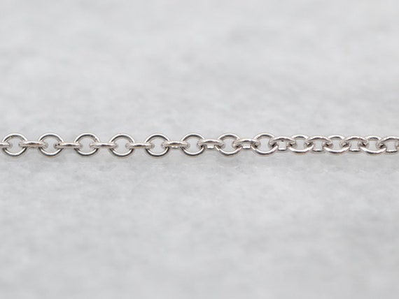 Vintage White Gold Cable Chain, Adjustable 18-20 … - image 3
