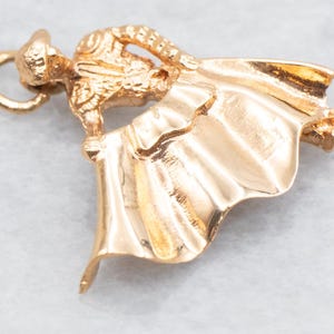 Vintage Matador Pendant, 18K Gold Pendant, Unisex Pendant, Spanish Pendant, Unisex Gift U5APD2TF