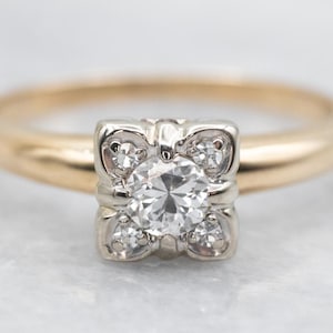 Vintage Floral European Cut Diamant Verlobungsring, Diamant-Verlobung, Diamantring, Verlobungsring, Vintage Verlobung, Ring A53572