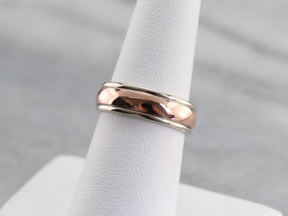 Two Toned Gold Band, White and Rose Gold Band, Mi… - image 7