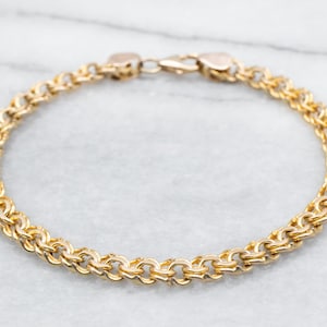 Charm Bracelet with Lobster Clasp, Yellow Gold Charm Bracelet, Gold Bracelet, Charm Bracelet, 14K Gold Bracelet, Layering Bracelet A38162