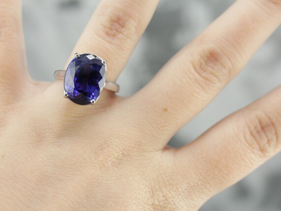 Tanzanite and Platinum Cocktail Ring MTDE17-P - image 6