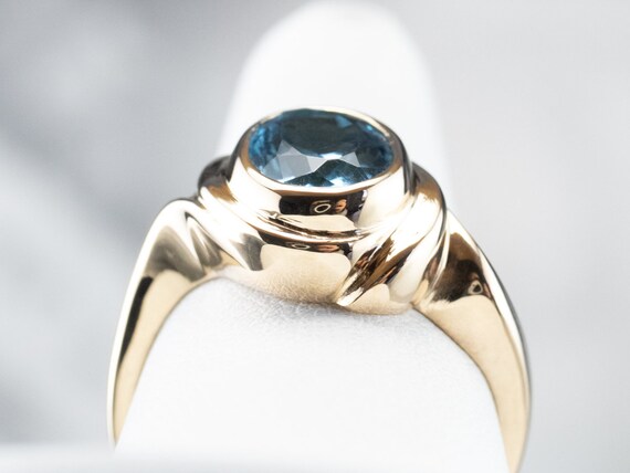 Blue Topaz Bypass Ring, Blue Topaz Solitaire Ring… - image 8