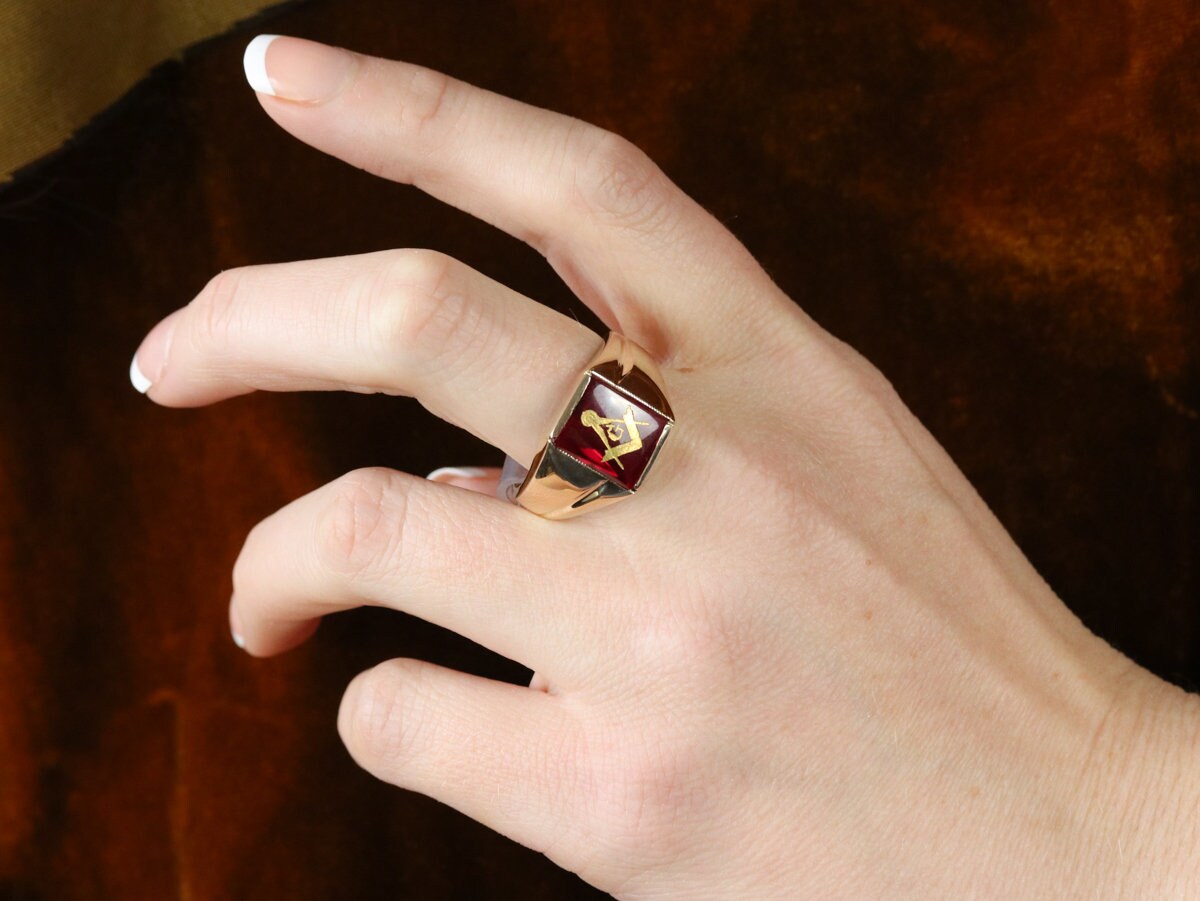 Freemason ruby ring sale