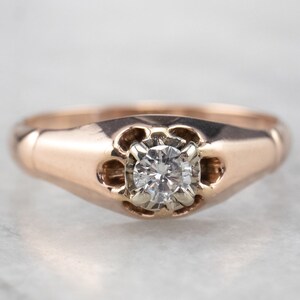 Buttercup Diamond Solitaire Gold Ring, Diamond Engagement Ring, Vintage Engagement, Promise Ring, Anniversary Ring, 6N1UZTEU