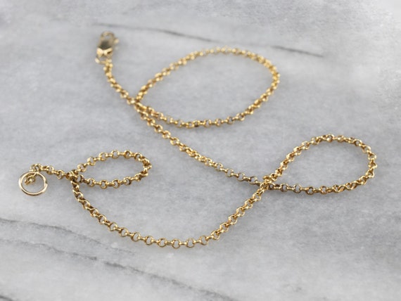 Yellow Gold Rolo Chain, 14K Yellow Gold Chain, 15… - image 5