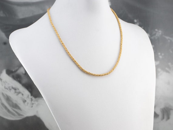 18K ゴールド メッシュ チェーンツイスト チェーンレイヤード 