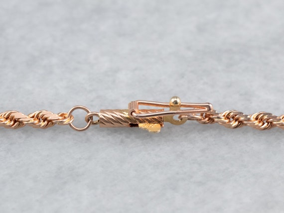 14K Rose Gold Rope Chain, Twisted Chain, Layering… - image 3