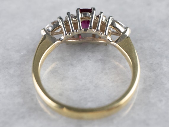Ruby Diamond Engagement Ring, Ruby 18K Gold Ring,… - image 5