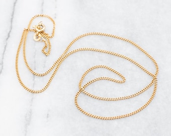 18K Yellow Gold Curb Chain Necklace, 20 Inch