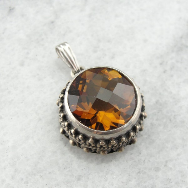 Autumn Citrine Gemstone in Lovely Sterling Pendant N0DZ6E-N