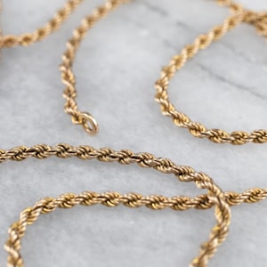 Antique 10K Rose Gold Rope Chain, 20 Inch Twist Chain