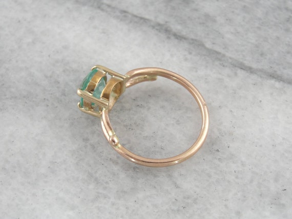 Fine Columbian Emerald Solitaire Ring, Vintage Em… - image 3