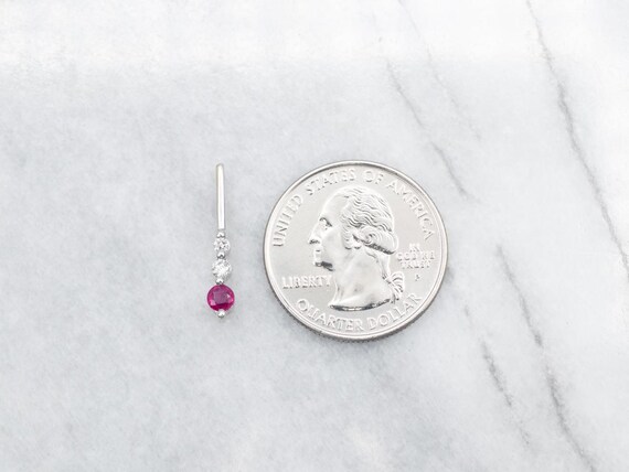 10K White Gold Ruby and Diamond Drop Pendant, Jul… - image 3