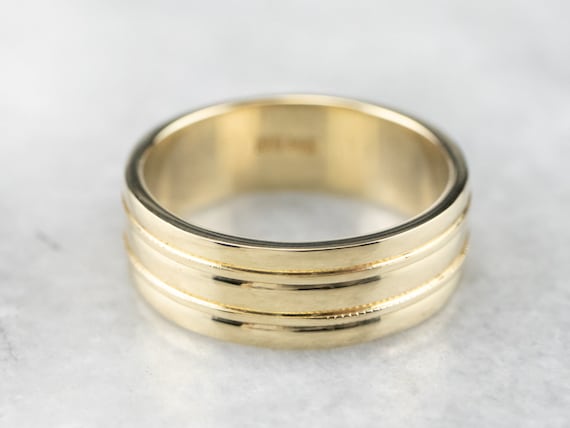 Stacked Gold Band, Yellow Gold Band, 14K Yellow G… - image 2