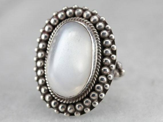 Moonstone Cocktail Ring, Sterling Silver Moonstone