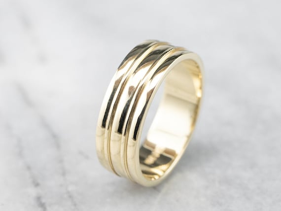 Stacked Gold Band, Yellow Gold Band, 14K Yellow Go