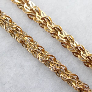 Antique Gold Woven Link Chain, Yellow Gold Chain Necklace, Layering Chain, 14K Yellow Gold, Birthday Gift Z7VD3282