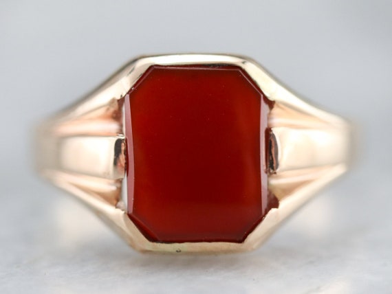 Vintage Carnelian Ring, Unisex Carnelian Ring, Or… - image 1