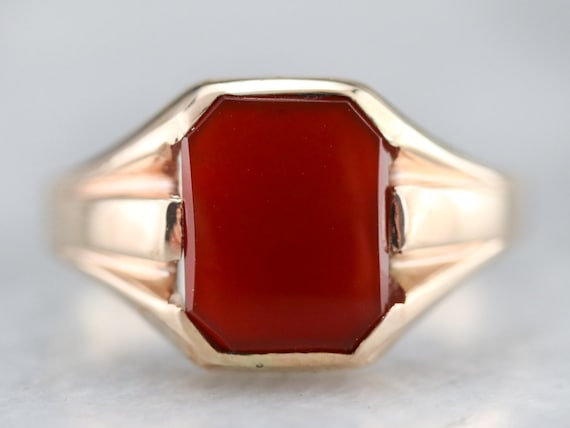 Vintage Carnelian Ring, Unisex Carnelian Ring, Or… - image 1