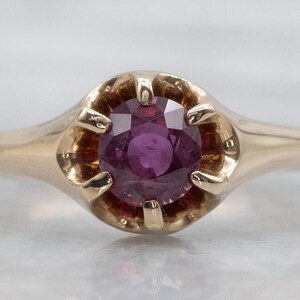 Antique Belcher-Set Ruby Solitaire Ring