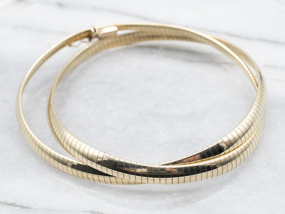 Yellow Gold Omega Collar Necklace, Yellow Gold Co… - image 1