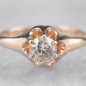 Belcher Set Diamond Ring, Diamond Solitaire Ring, Antique Diamond Ring, Diamond Engagement Ring, April Birthstone, Birthday Gift J20MELM1