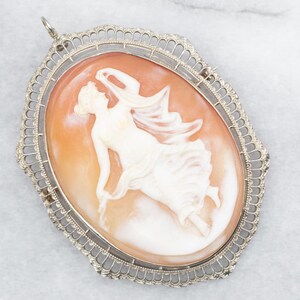 Large Cameo Brooch or Pendant with Filigree Frame, Cameo Brooch, Cameo Pendant, Cameo Jewelry, Oval Cameo, Brooch, Pendant, Cameo A57263