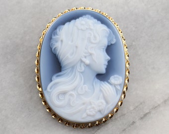 Vintage Onyx Cameo Pendant or Brooch, Cameo Pearl Enhancer, Large Cameo, Cameo Collector, Estate Jewelry, Anniversary Gift EZY1N405