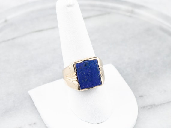 Men's Vintage Lapis Ring, Mid Century Lapis Ring,… - image 7