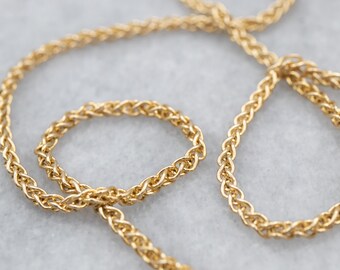 14K Yellow Gold Wheat Chain, 17.5 Inch