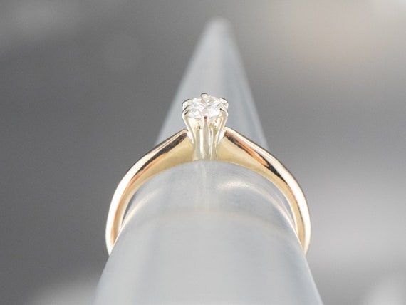Two Tone Gold Diamond Ring, Diamond Solitaire Rin… - image 8