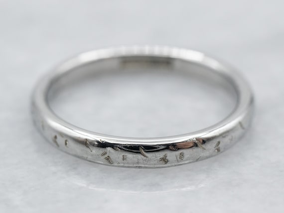 Art Deco Patterned Band, Ostby Barton Wedding Ring