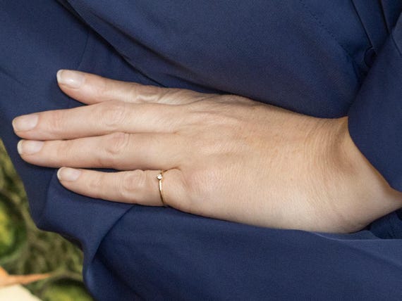 Simple Bezel Set Diamond Solitaire Engagement Ring - image 5