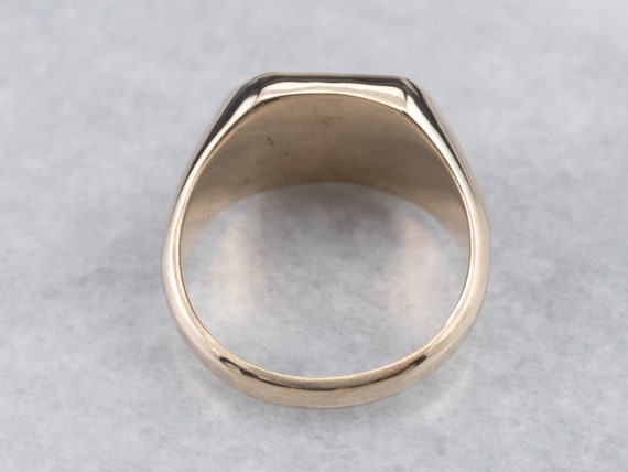 Vintage Gold Signet Ring, Unisex Signet Ring, Yel… - image 4