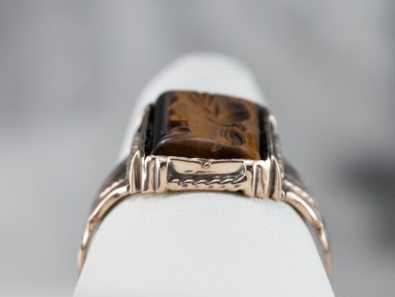 Tiger's Eye Intaglio Ring, Victorian Ring, Antiqu… - image 8