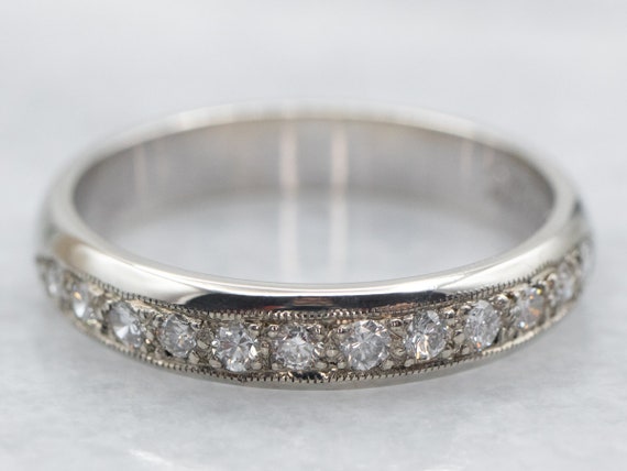 White Gold Diamond Wedding Band, Diamond Wedding B