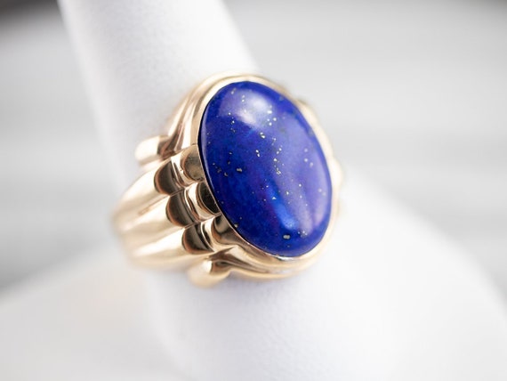 Vintage Lapis Statement Ring, Lapis Lazuli Ring, … - image 8