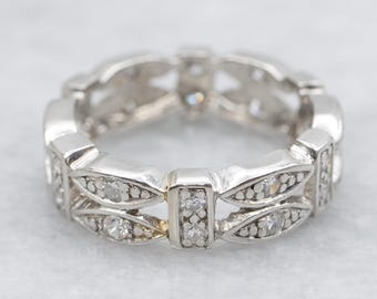 Retro Era 1950's Platinum and Diamond Band 94XC2Y