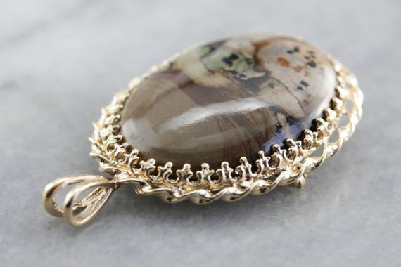 Stunning American Biggs Jasper Brooch or Pendant,… - image 2