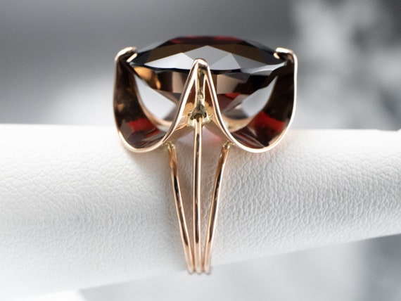 Garnet Rose Gold Cocktail Ring, Statement Ring, J… - image 9