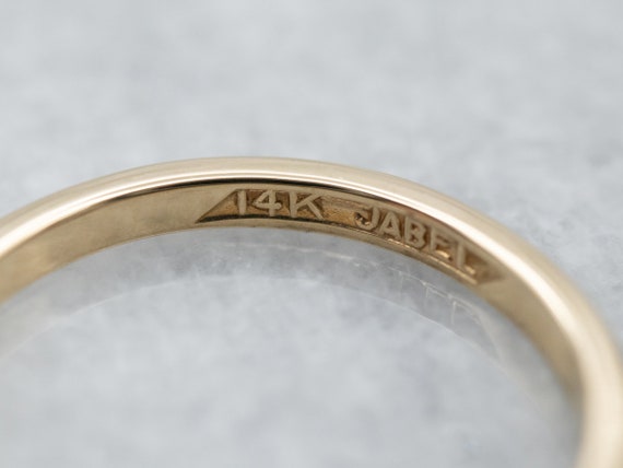 Vintage Jabel Band, Thin Yellow Gold Band, 14K Go… - image 2