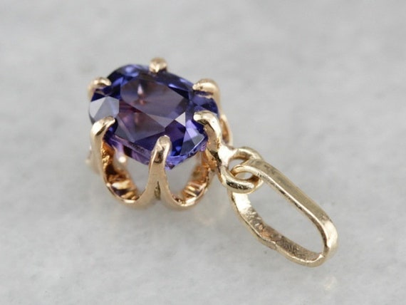 Purple Sapphire Pendant, Sapphire Solitaire Penda… - image 2