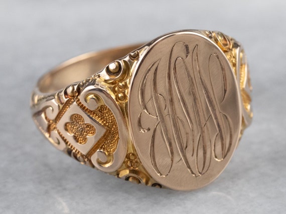 Antique Ostby Barton Ring, Antique Signet Ring, J… - image 3
